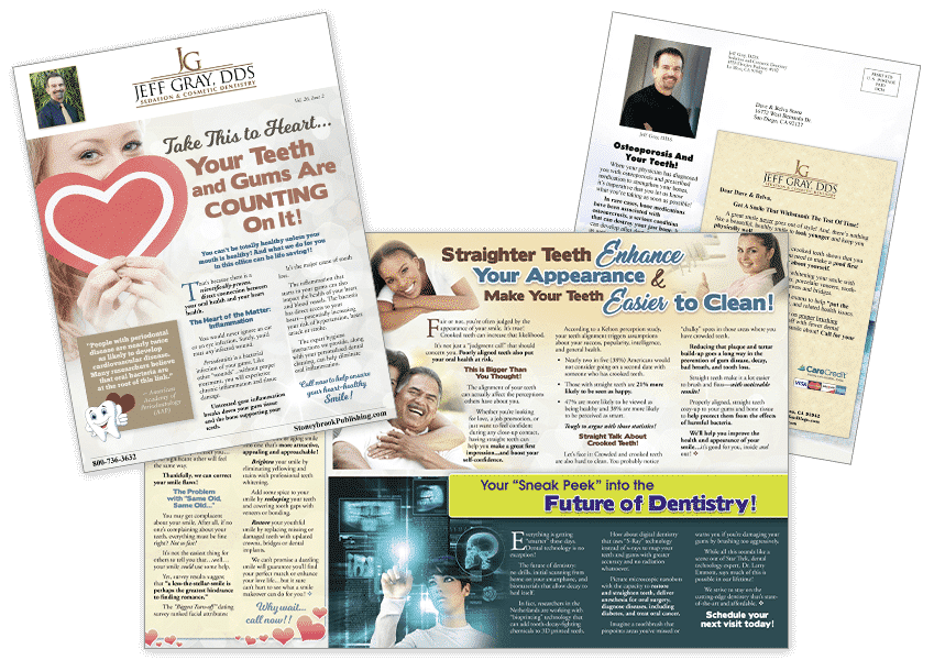 Stoneybrook Publishing's four page custom Dental patient education newsletter